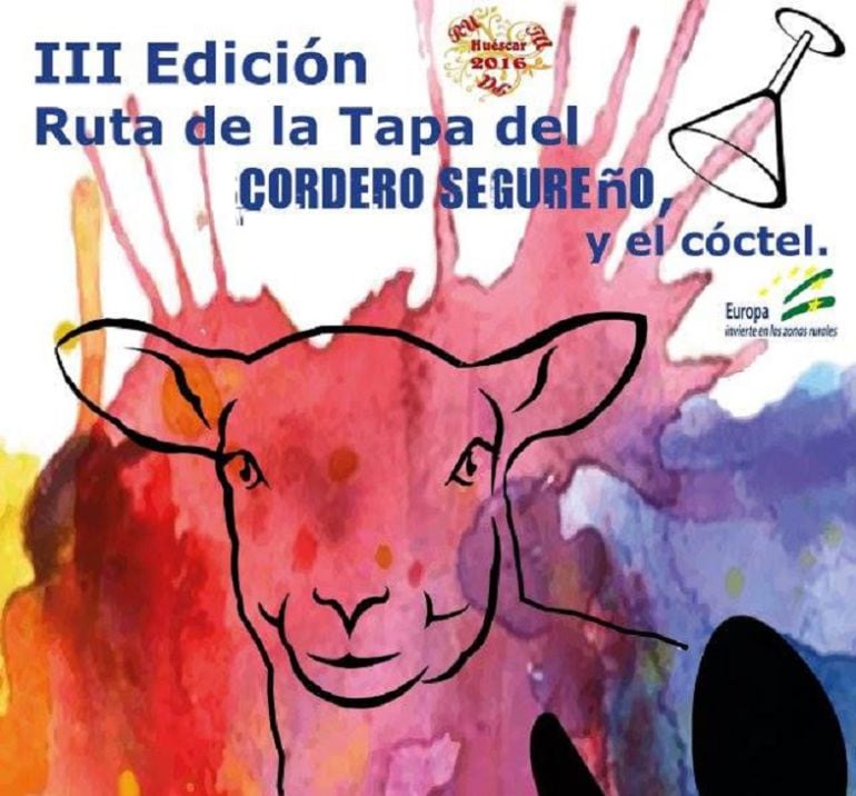 Cartel de la &#039;III Ruta de la Tapa del Cordero Segureño&#039; de Huéscar que se celebra del 23 al 26 de junio de 2016