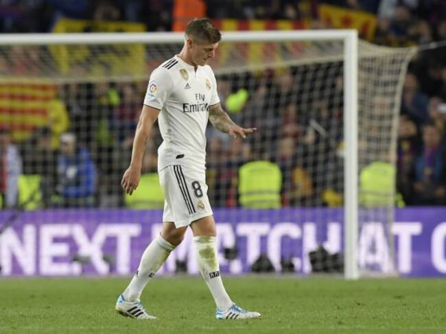 Kross durante el partido en el Camp Nou