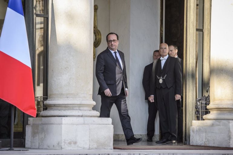 El presidente francés, François Hollande, en el Palacio del Elíseo en París.