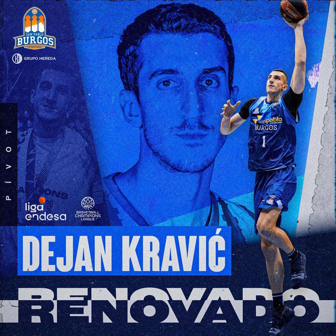 Dejan Kravic renueva por una temporada con el San Pablo Burgos. 