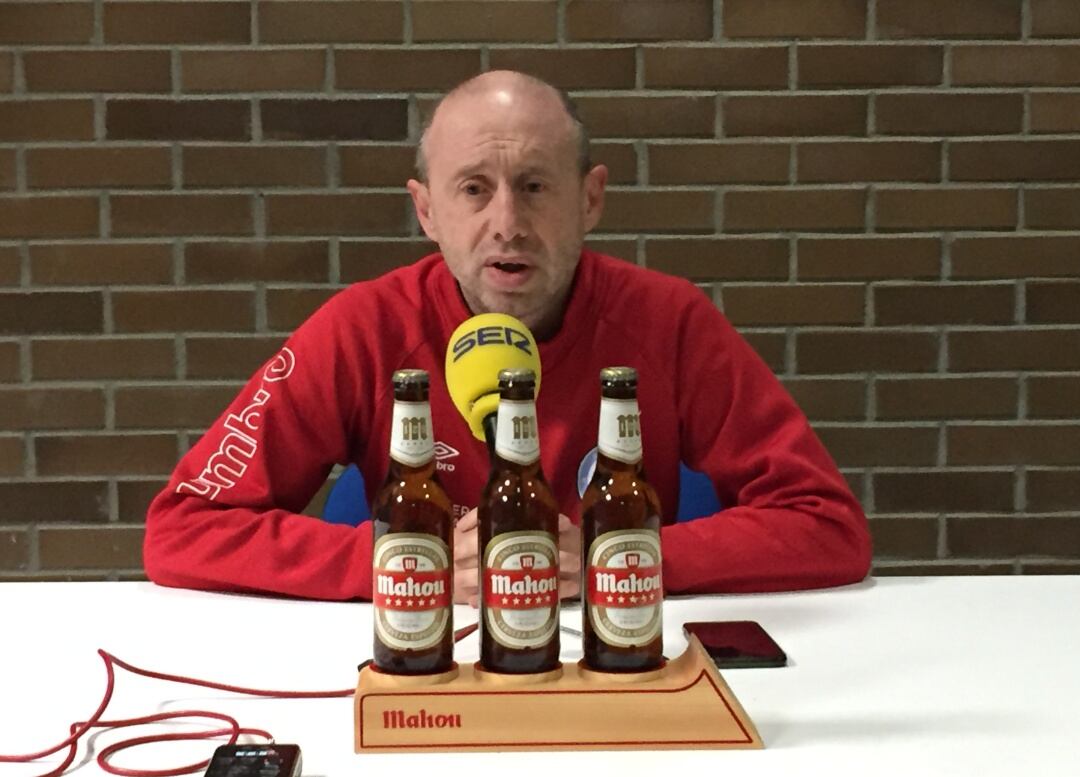 Santi Valladares, en la sala de prensa del Fontes do Sar en la previa al duelo ante ElPozo