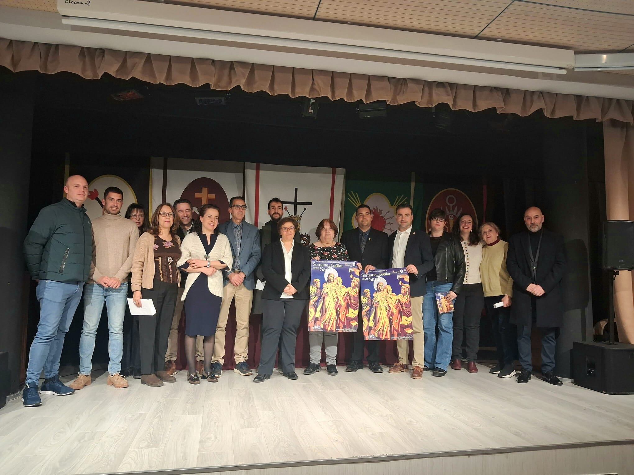 Autoridades y cofradías de Cuéllar en la presentación de los actos de la Semana Santa 2026