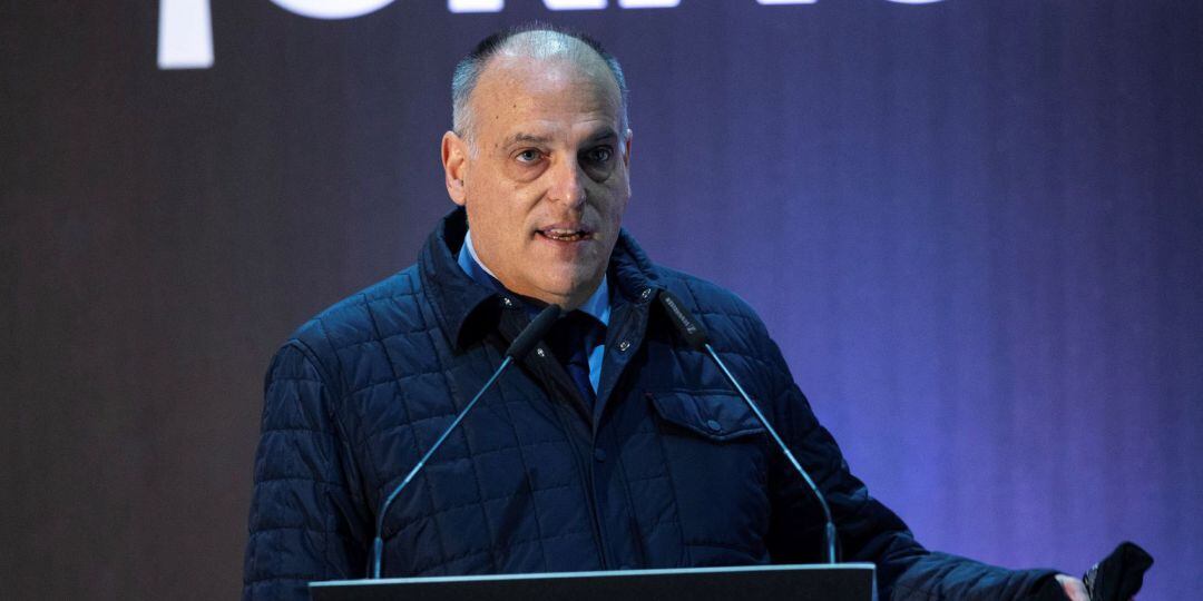 Javier Tebas, durante un acto oficial