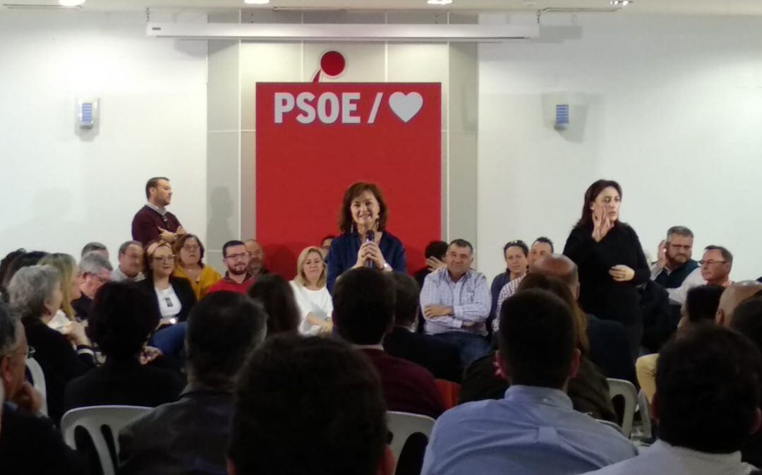 Carmen Calvo durante su intervención en el acto del PSOE de Córdoba