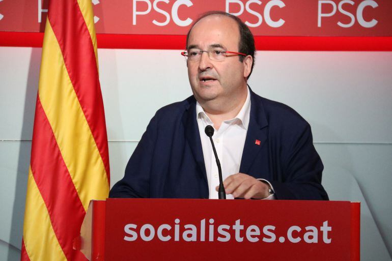 El líder de los socialistas catalanes, Miquel Iceta, durante un acto