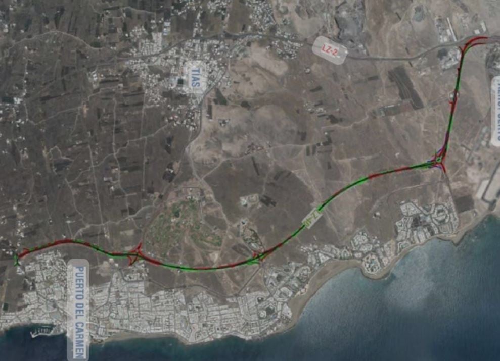 Trazado de la LZ-40 propuesto por el Gobierno de Canarias.