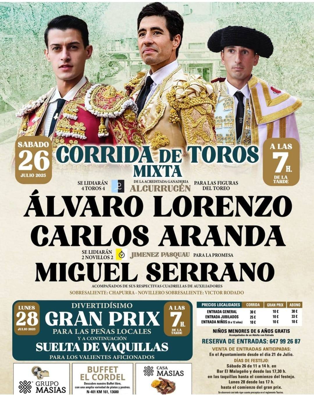 Cartel taurino del festejo de Porzuna coincidiendo con las Fiestas de San Pantaleón