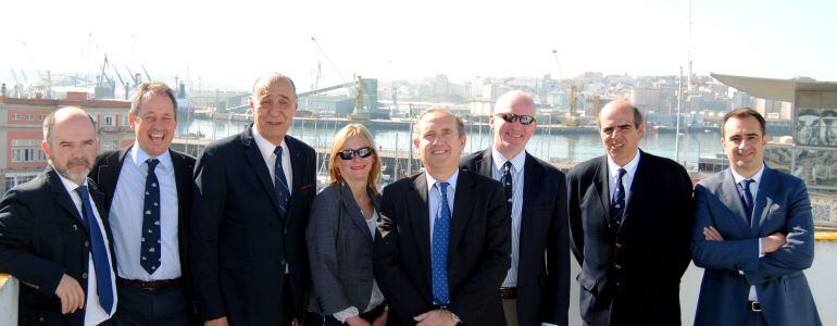 Los organizadores de la Tall Ship Races en su visita a Coruña