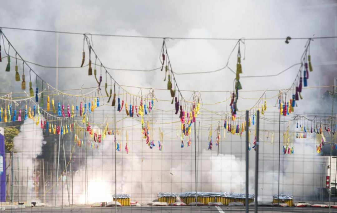 Mascletà en las Fallas de Gandia