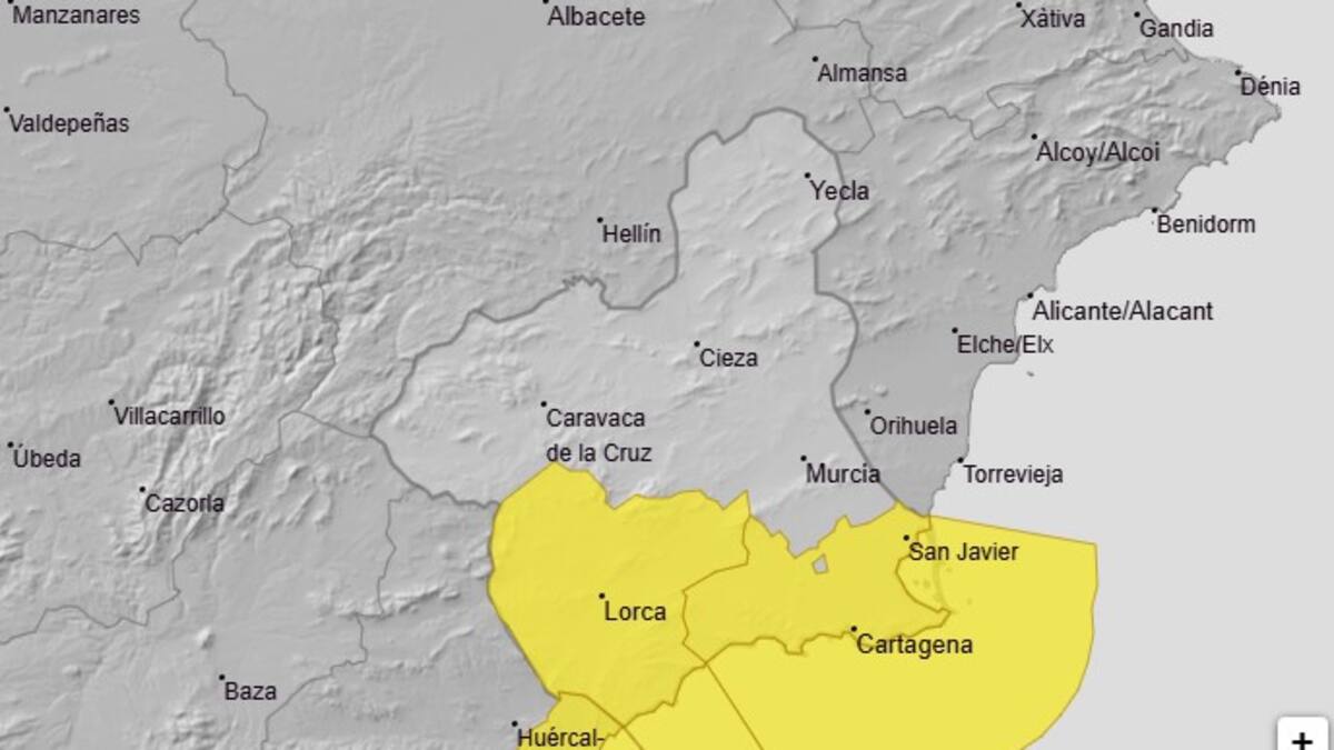 Aviso amarillo por viento en el Campo de Cartagena, Mazarrón y Lorca, Águilas y el Valle del Guadalentín este jueves