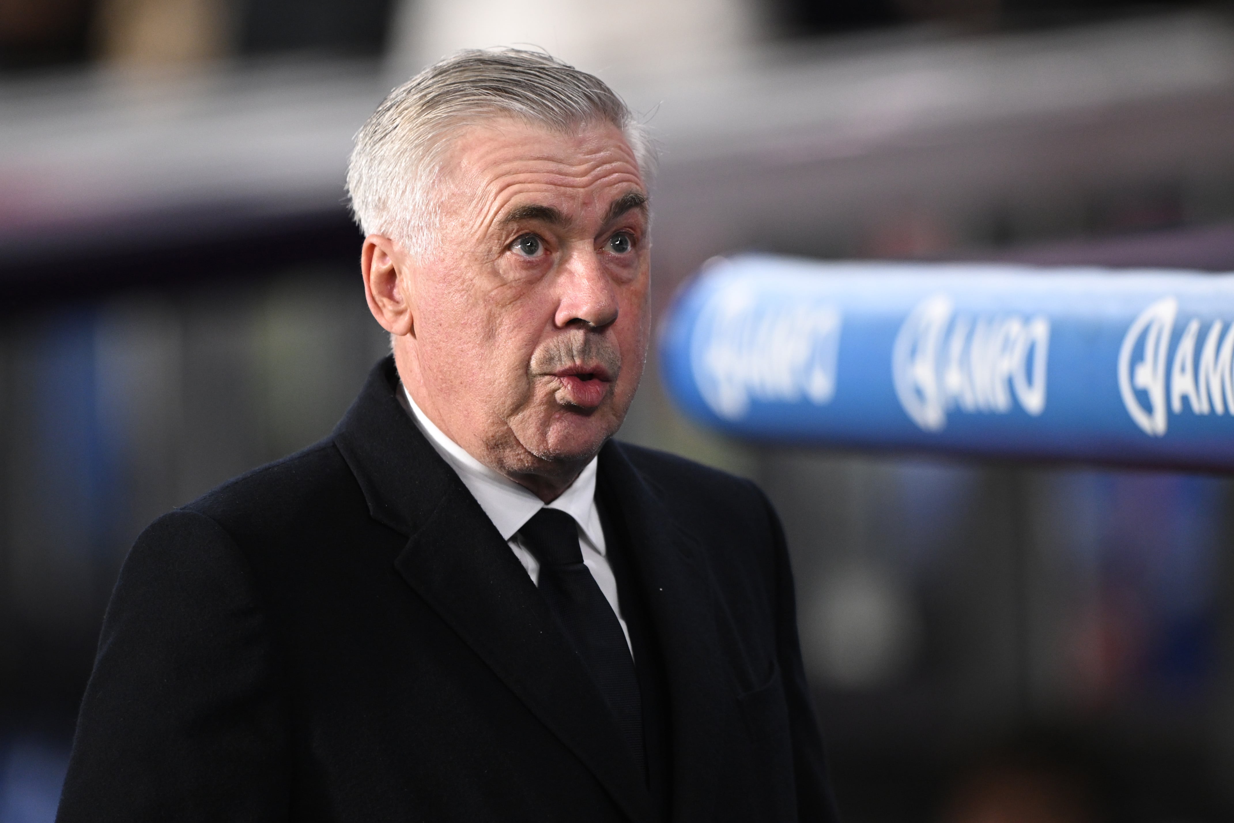 Ancelotti, durante el partido del Real Madrid ante la Real Sociedad