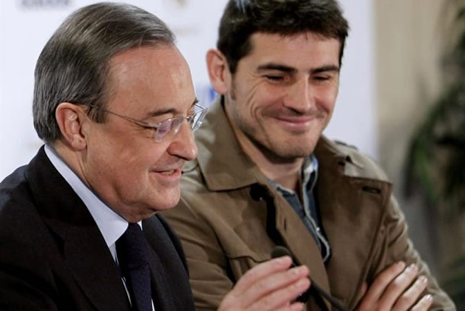 Florentino, junto a Casillas en la presentación del &#039;Partido por la ilusión&#039;