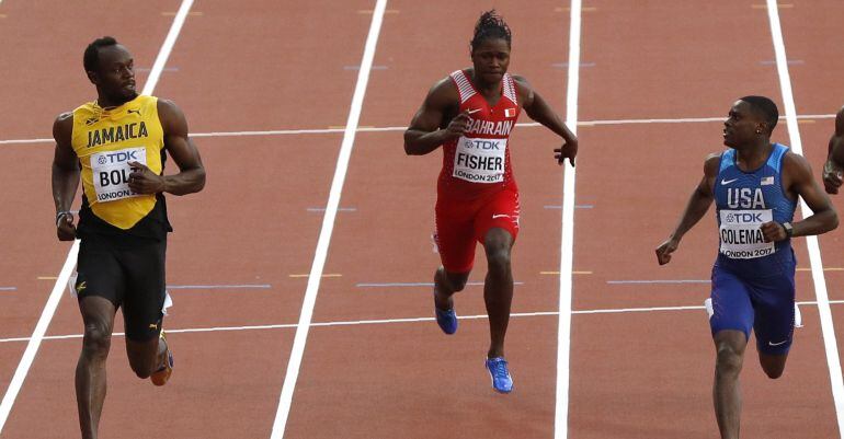 Usain Bolt y Christian Coleman se retan con la mirada de cara a la final