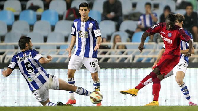 El francés marcó en el descuento los dos goles de la victoria del Getafe en Anoeta