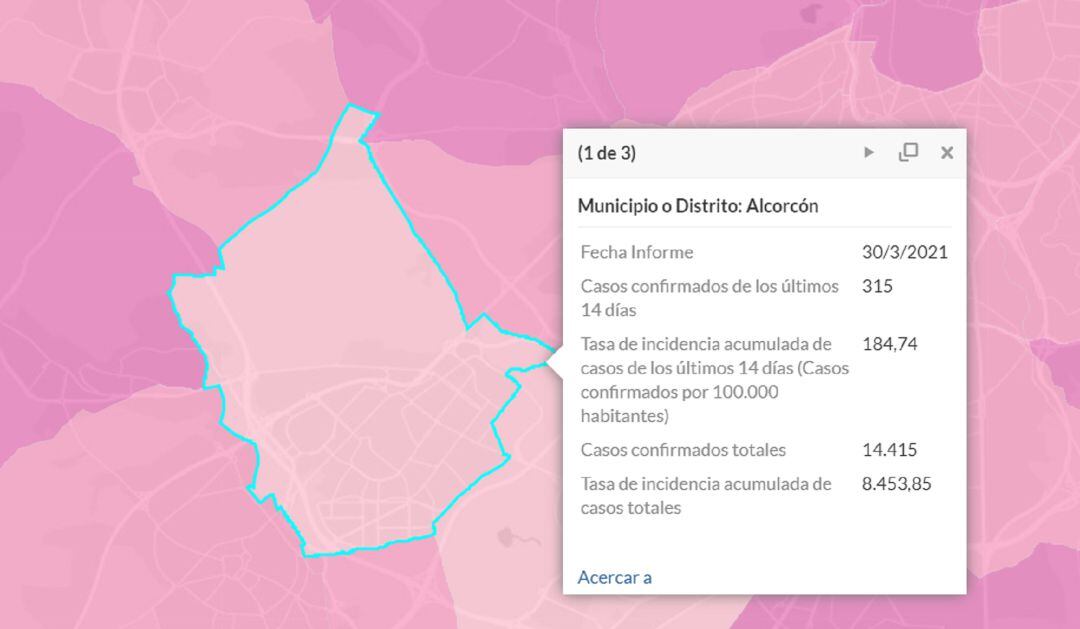 Situación epidemiológica en Alcorcón a 30 de marzo de 2021