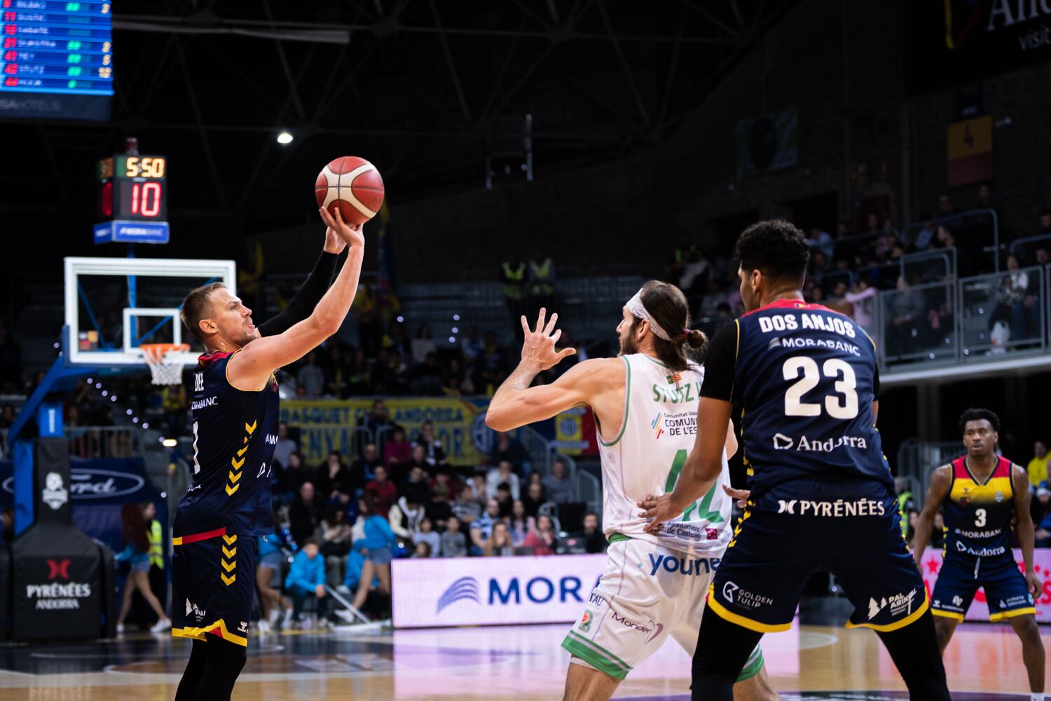 Un instant del partit entre el Morabanc Andorra i el Castelló a la bombonera el passat cap de setmana.