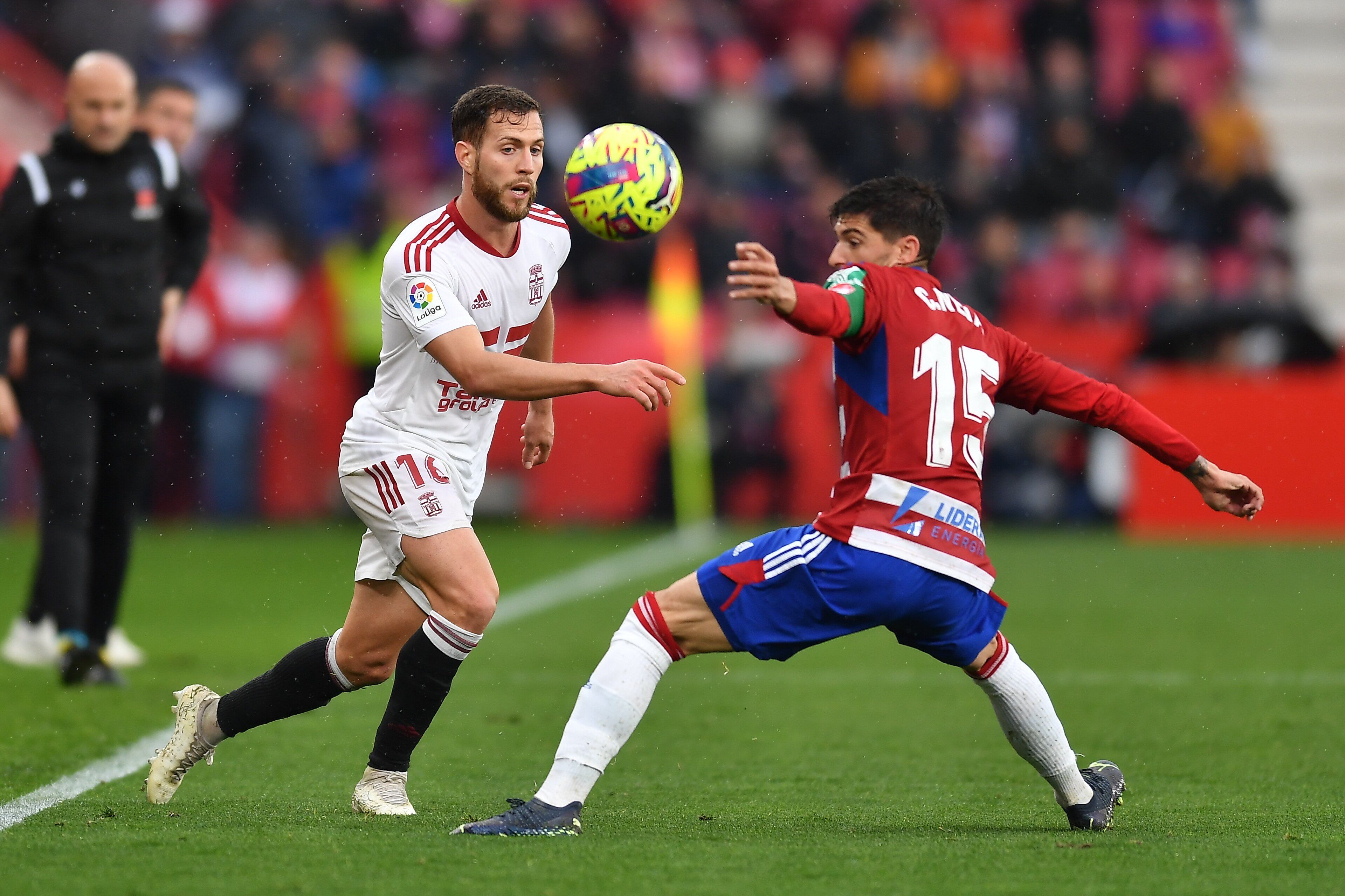 Calero durante el partido ante el Granada