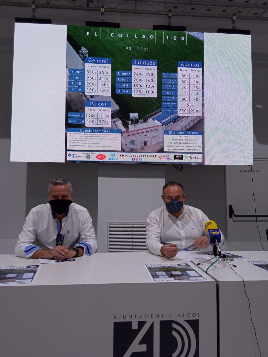 Pérez y Justicia presentando la campaña de abonos