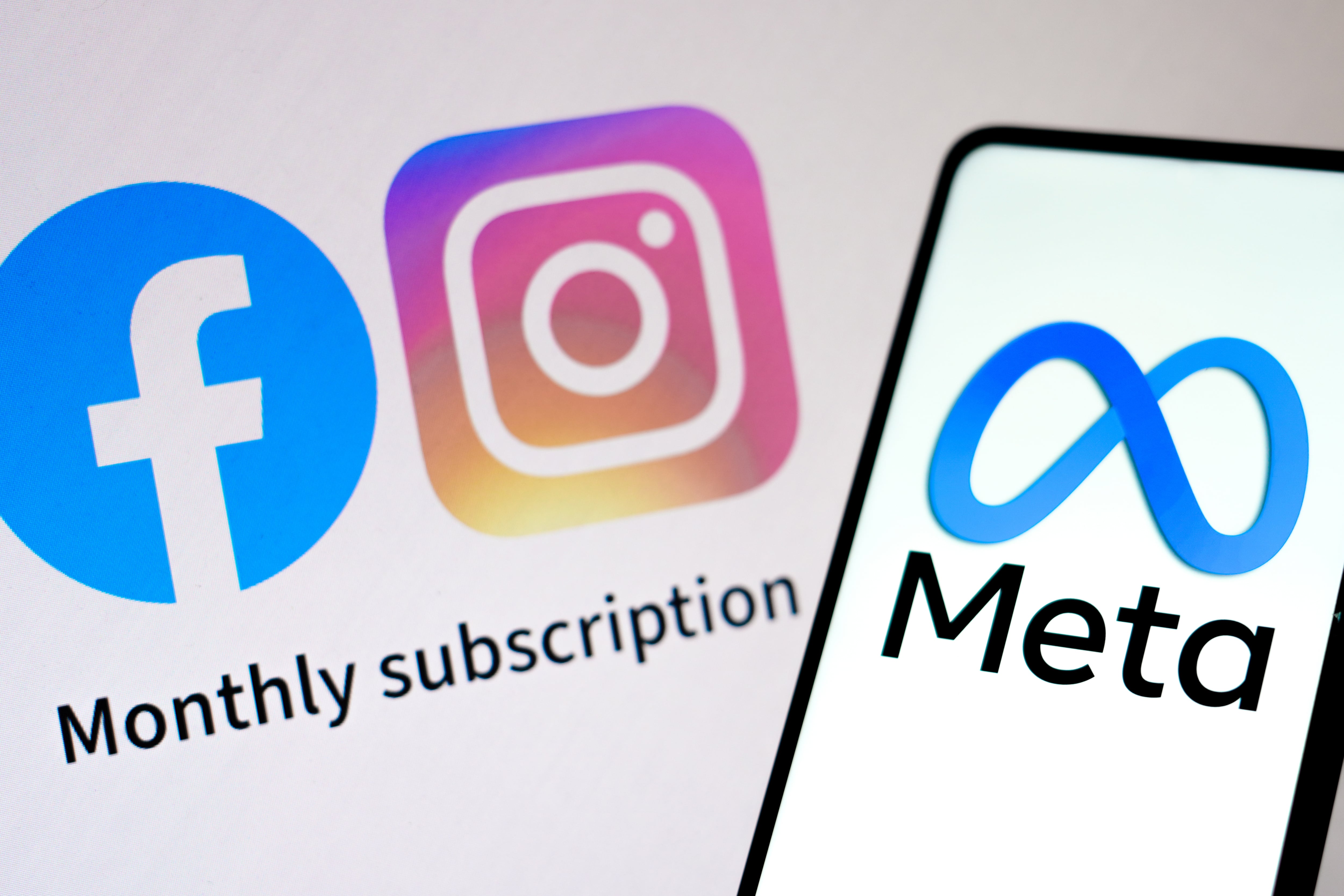 Imagen de archivo de los logos de Meta, Instagram y Facebook