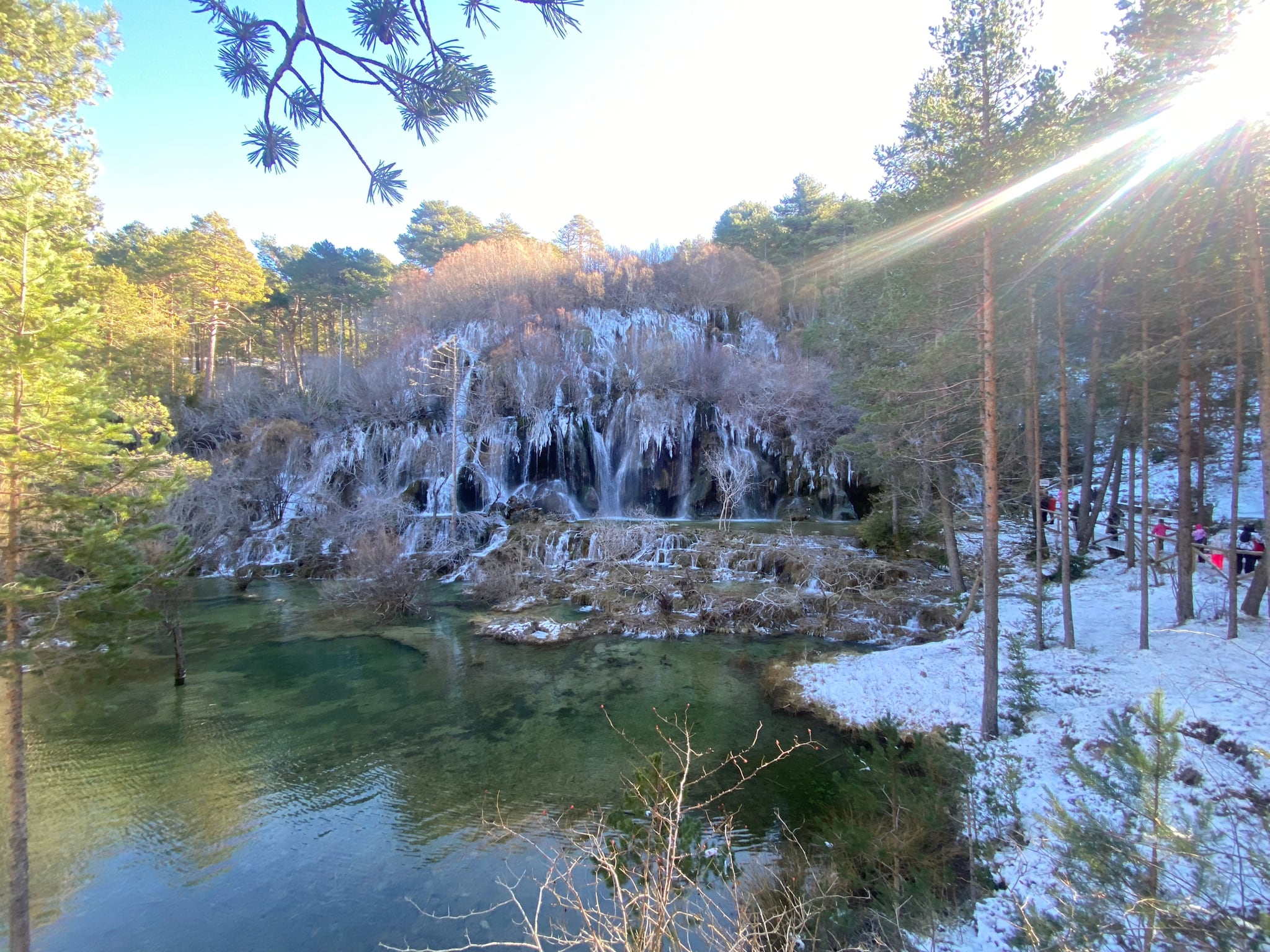 Cascada del Nacimiento del río Cuervo el 22 de enero de 2023.