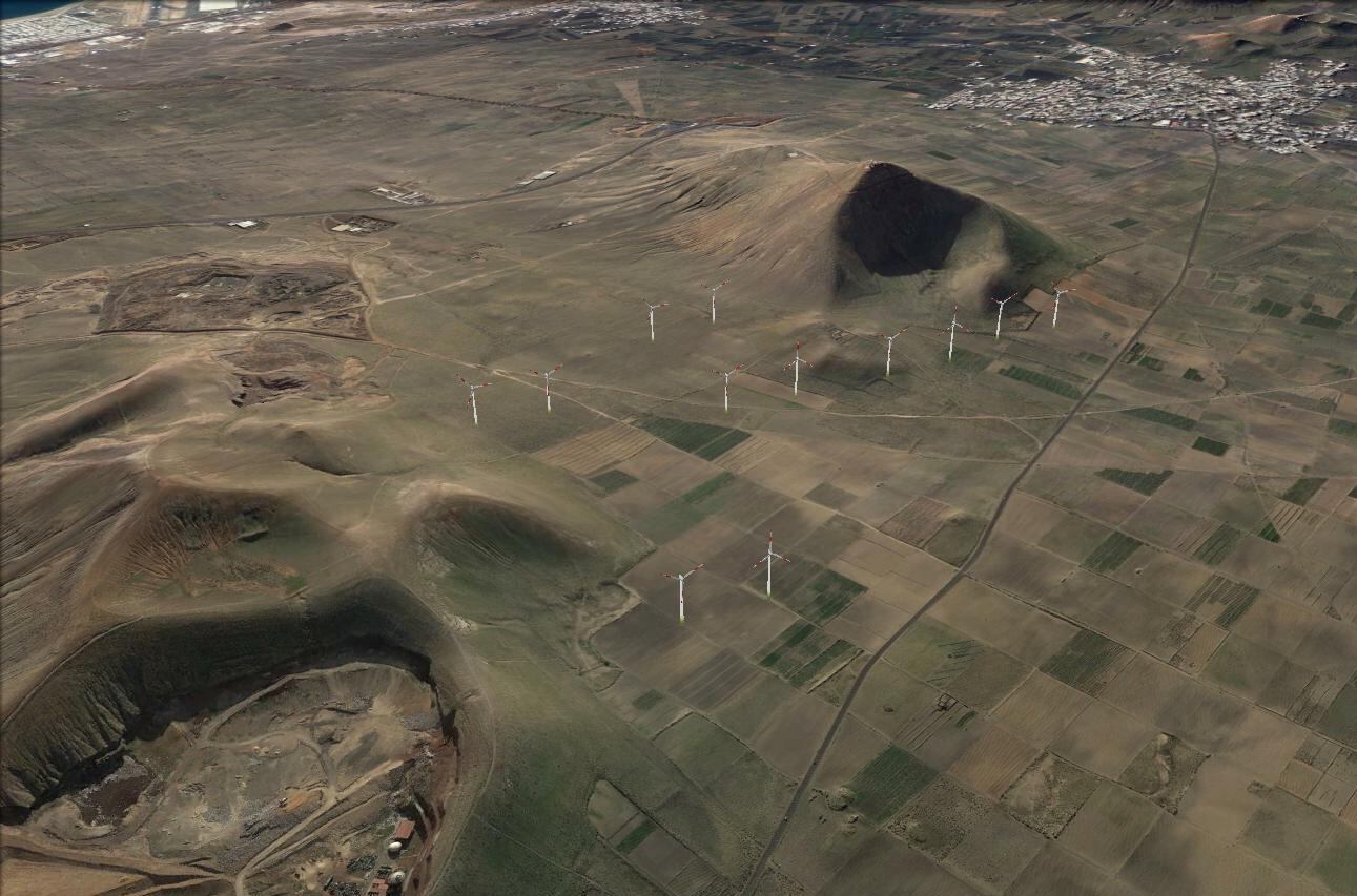 Infografía sobre molinos en las inmediaciones de San Bartolomé, en Lanzarote.