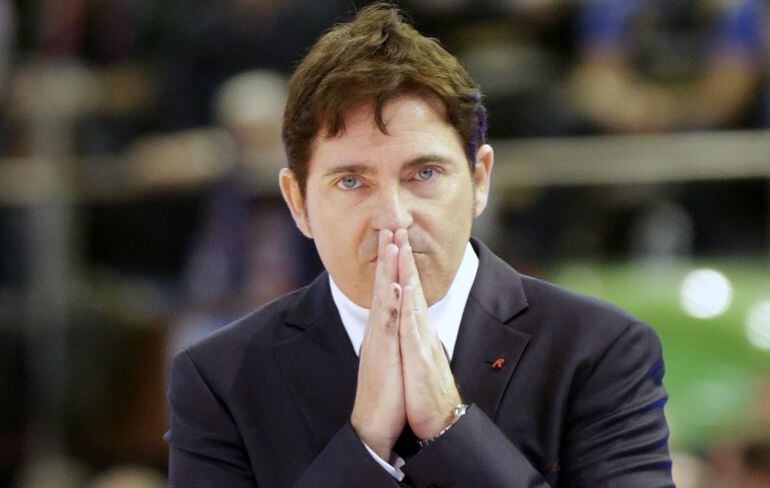 El entrenador del FC Barcelona Lassa, Xavi Pascual, se lamenta por la derrota frente al Dominion Bilbao Basket en cuartos de Copa del Rey.