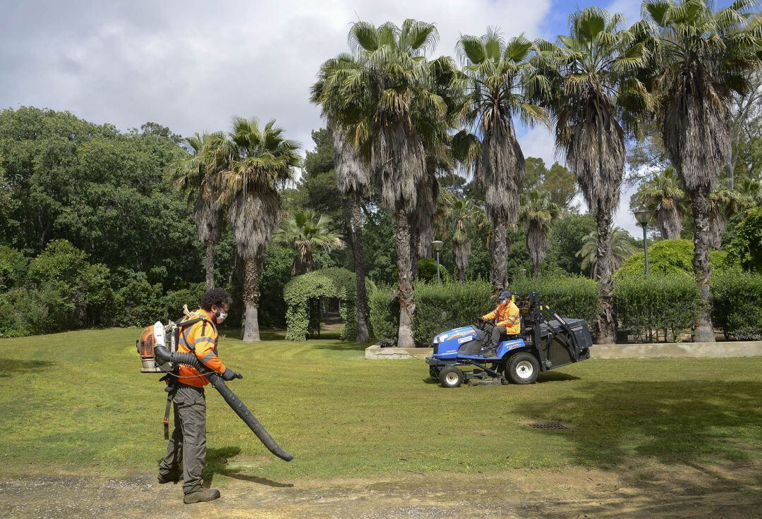 Operarios en un parque 