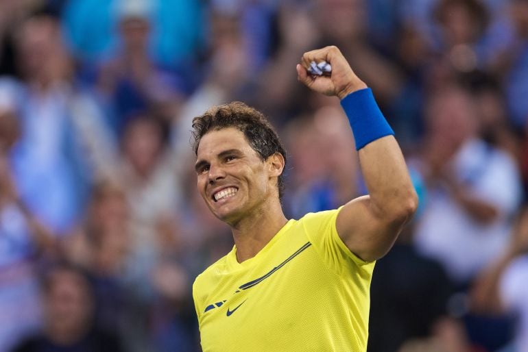 Rafa Nadal tras el partido contra Borna Coric.