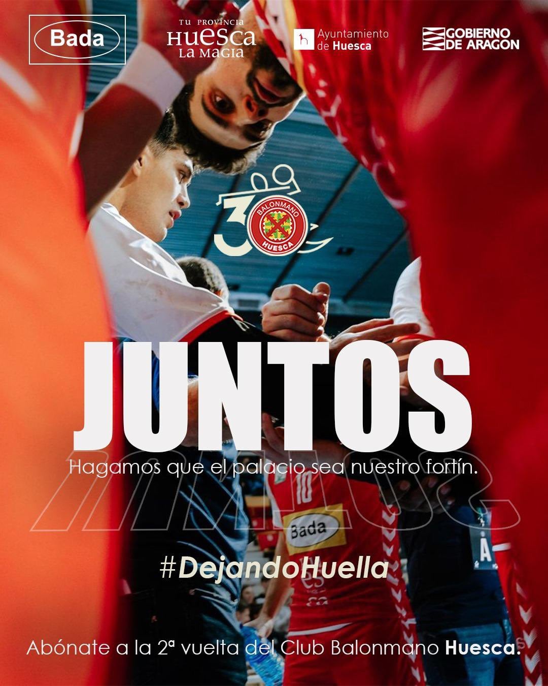 Cartel de la campaña de abonados del Balonmano Huesca