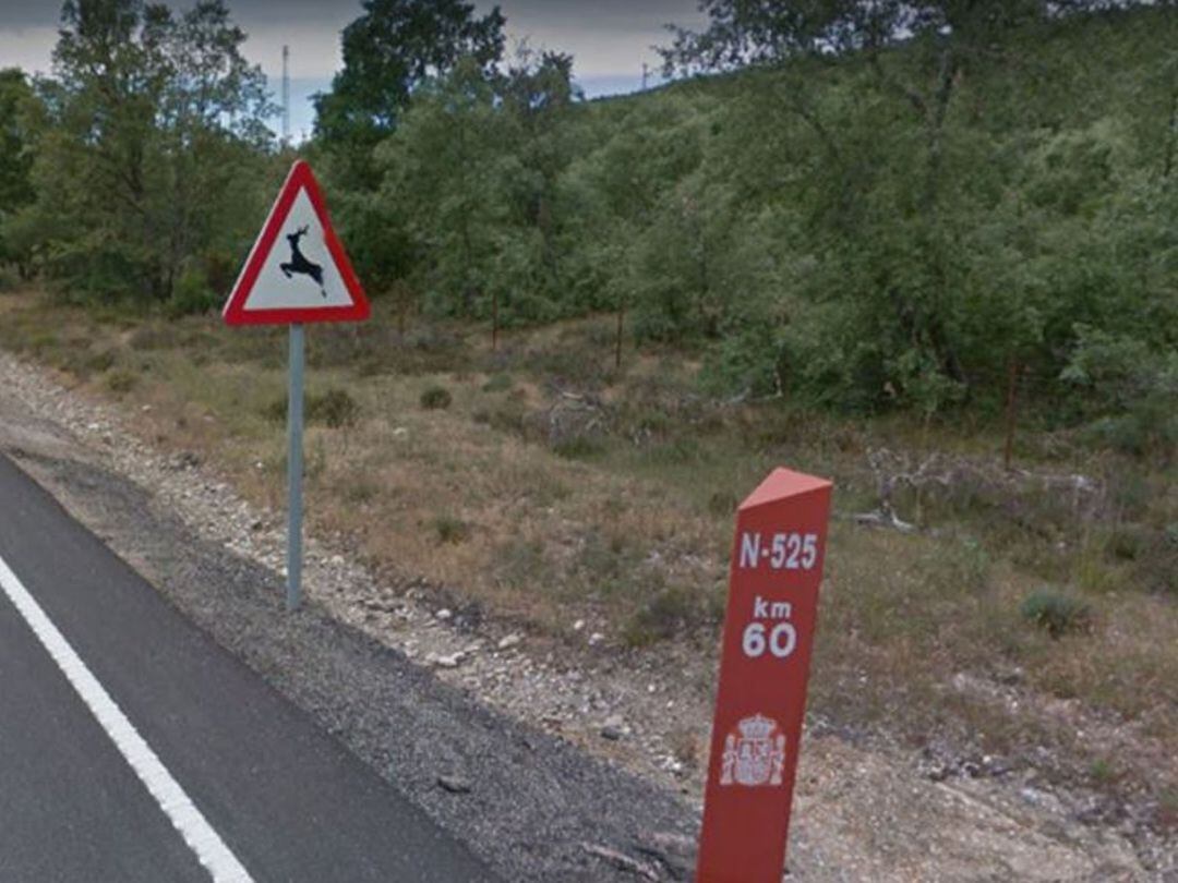 Señal sobre la fauna salvaje en la N-525