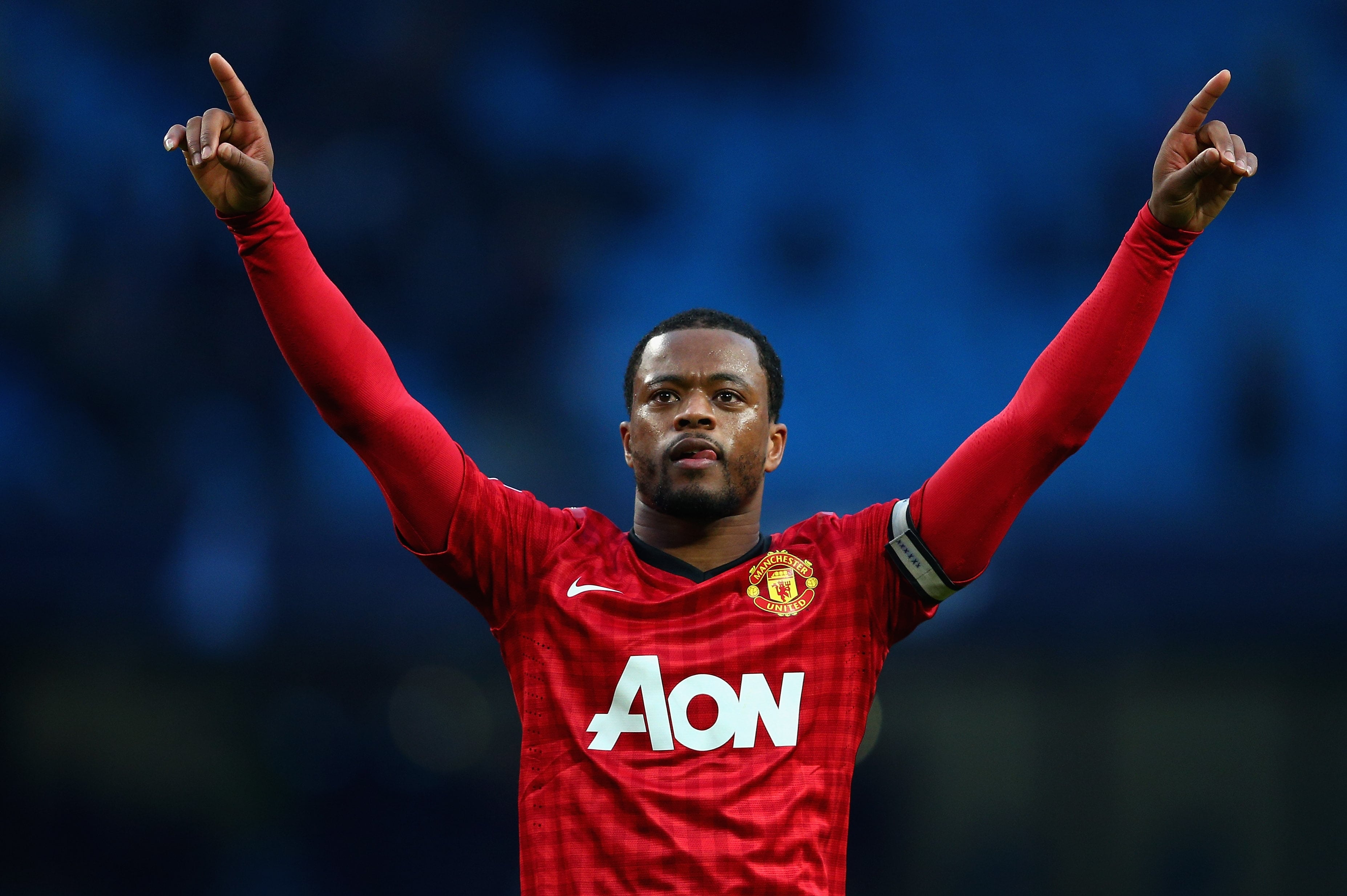 Patrice Evra, durante una celebración con el Manchester United