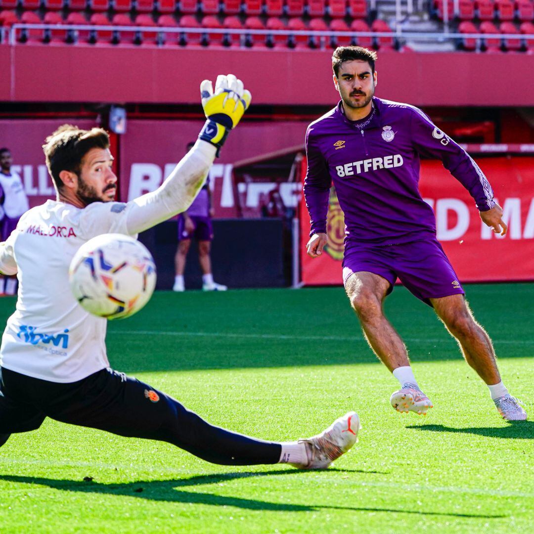 Abdón Prats durante el entrenamiento en Son Moix.