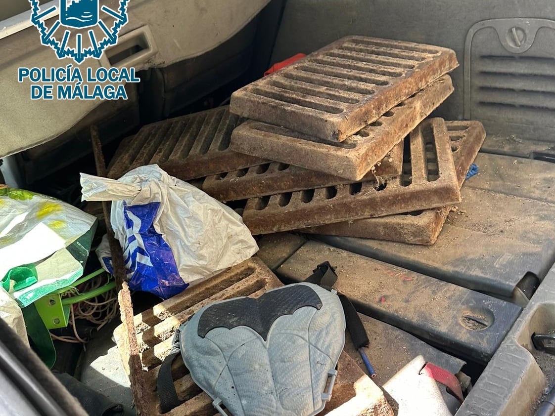 Parte del material recuperado por la Policía Local de Málaga