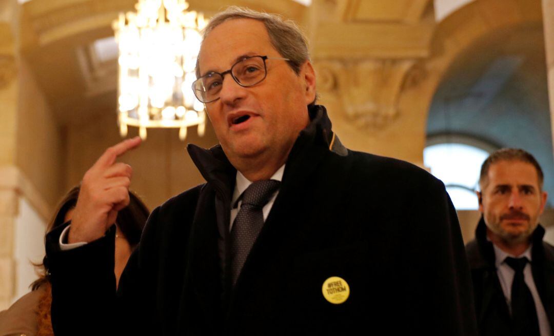 Quim Torra entrando al Parlament.