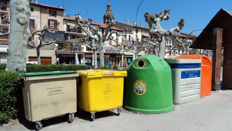 Contenedores para la recogida selectiva de la Mancomunidad de Valdizarbe