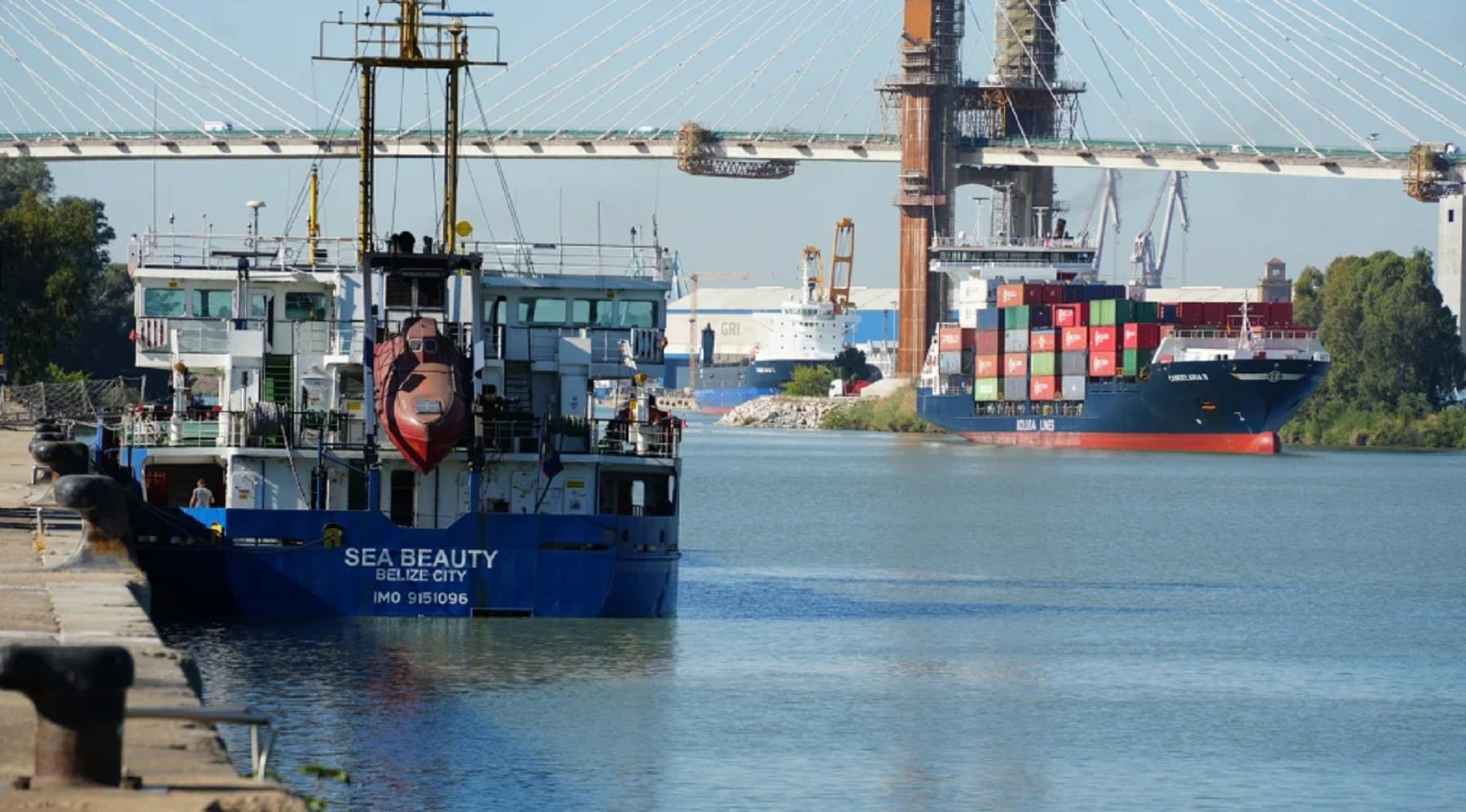 Aumenta el tráfico de mercancías en el puerto de Sevilla.