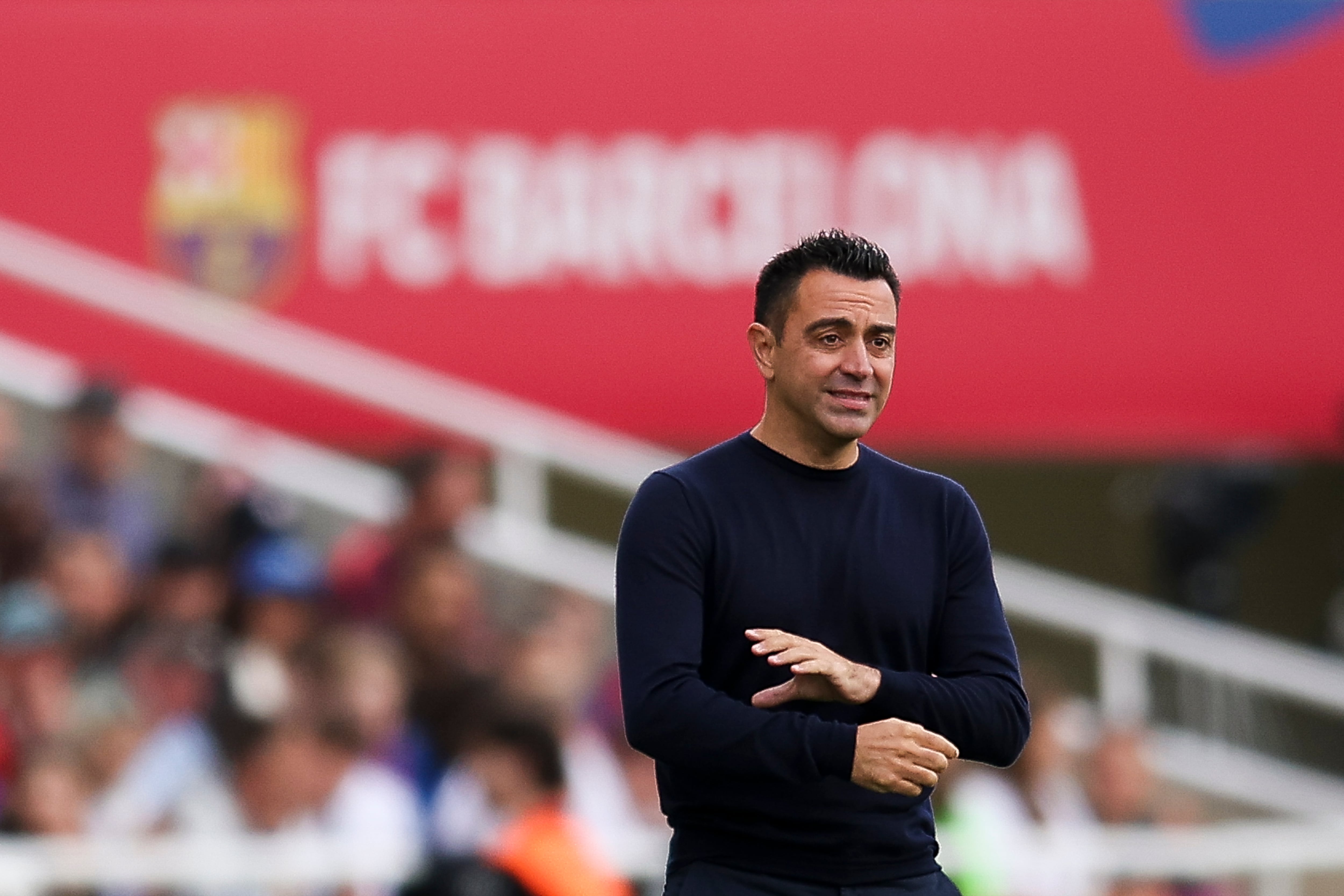 Xavi Hernández, durante el Barça - Rayo Vallecano disputado en Montjuic