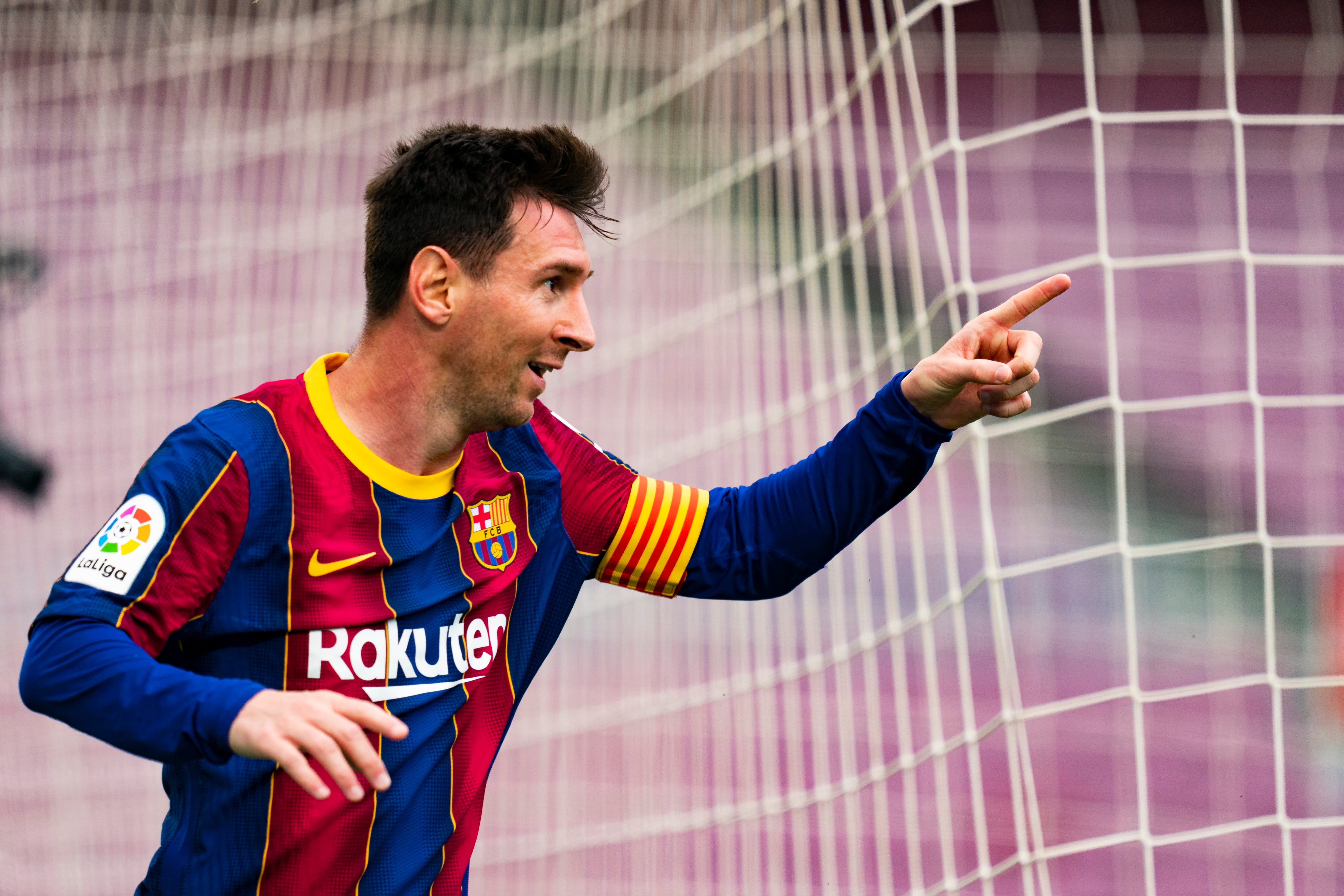 Leo Messi, ex jugador del FC Barcelona, tras marcar un gol