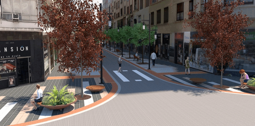 Simulación de la semipeatonalización de Rodríguez Arias