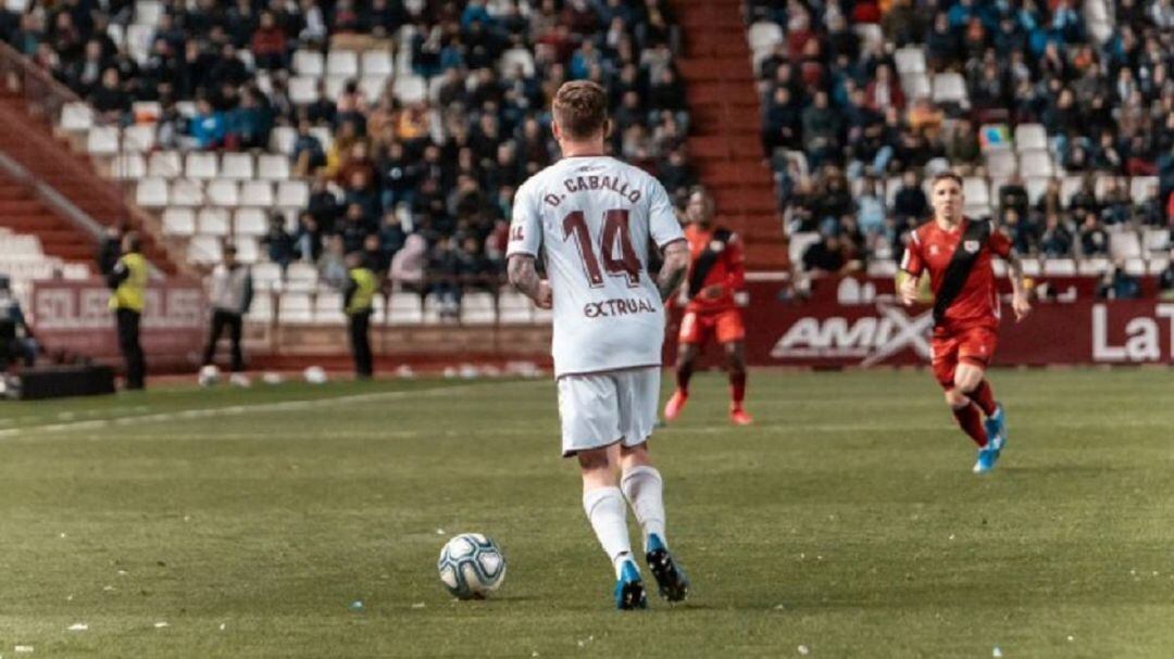 Diego Caballo. en un partido con el Albacete