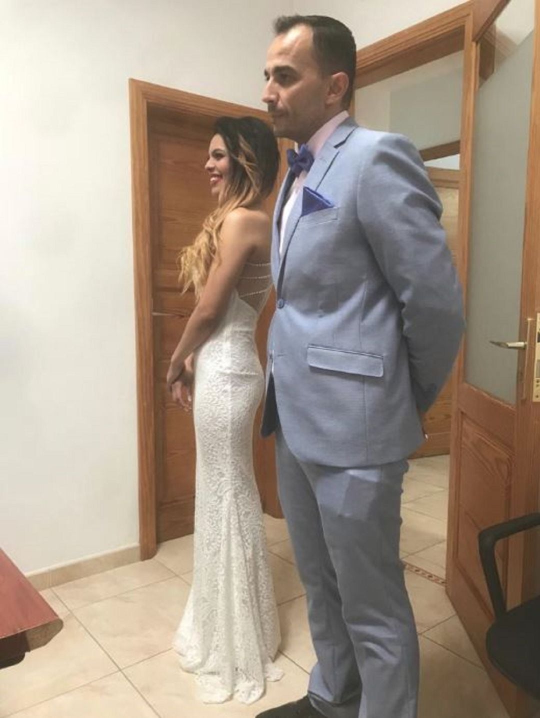 Romina Celeste y su marido, el día de su boda.