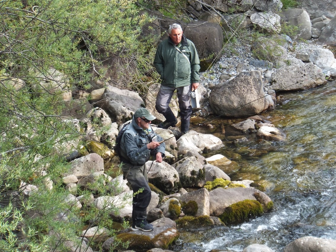 Momento de la competición celebrada en el coto social de pesca de Villanúa