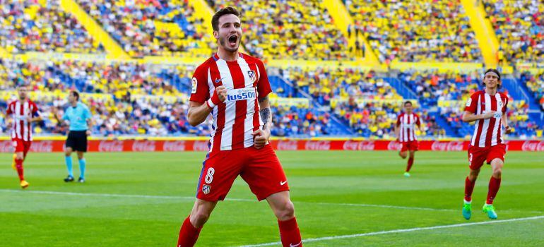 Saúl celebra su gol ante Las Palmas