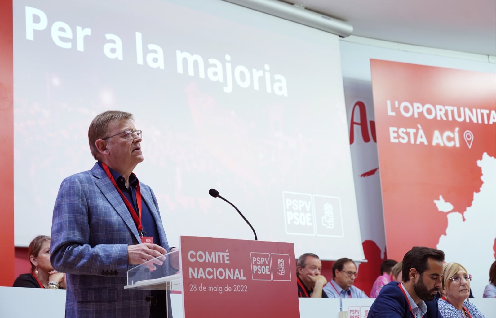 El secretario general del PSPV y president de la Generalitat, Ximo Puig, en el comité nacional del partido este sábado.