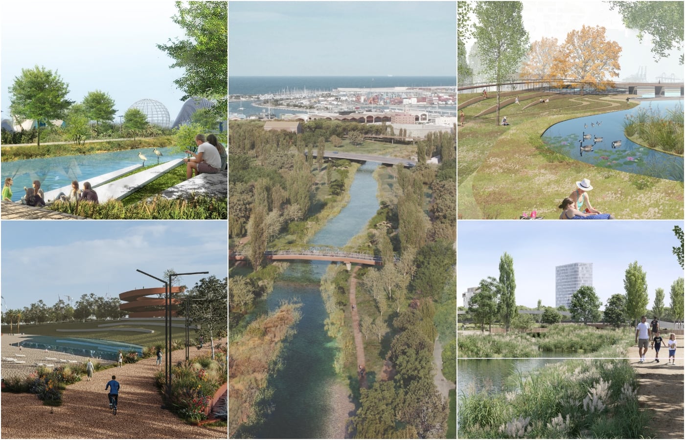 Proyectos seleccionados por el jurado en el concurso para el diseño del Parque de Desembocadura