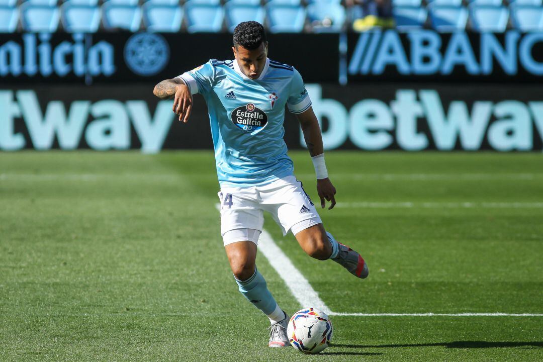 Jeison Murillo en Balaídos durante el encuentro ante el Real Madrid