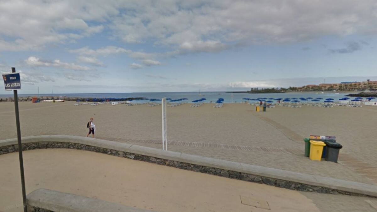 Parte de la playa de Las Vistas continúa cerrada por la presencia de un delfín