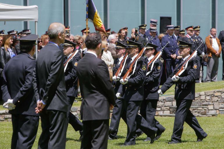 Un moment dels actes oficials amb motiu de la Diada de la policia.