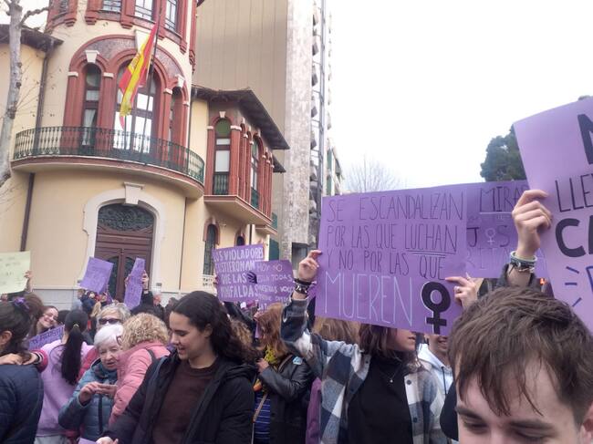 Pancartas en la manifestación del 8-M en Albacete
