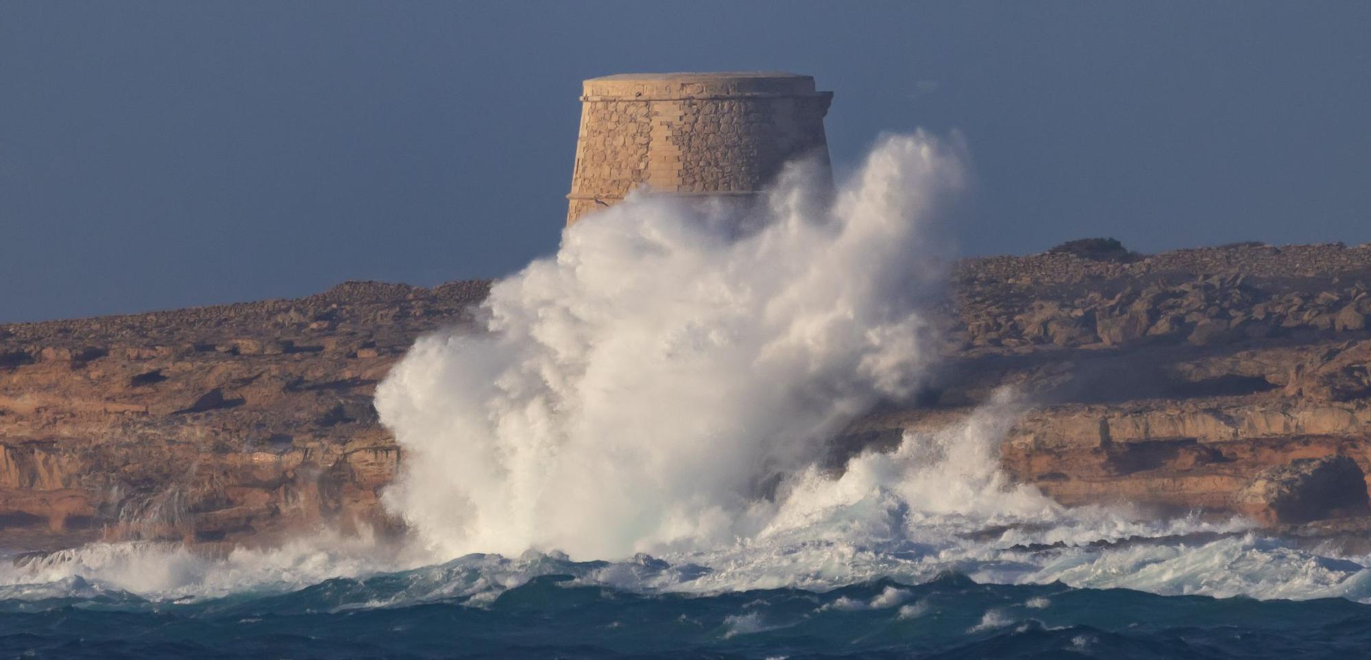Imagen de archivo de temporal marítimo en Formentera